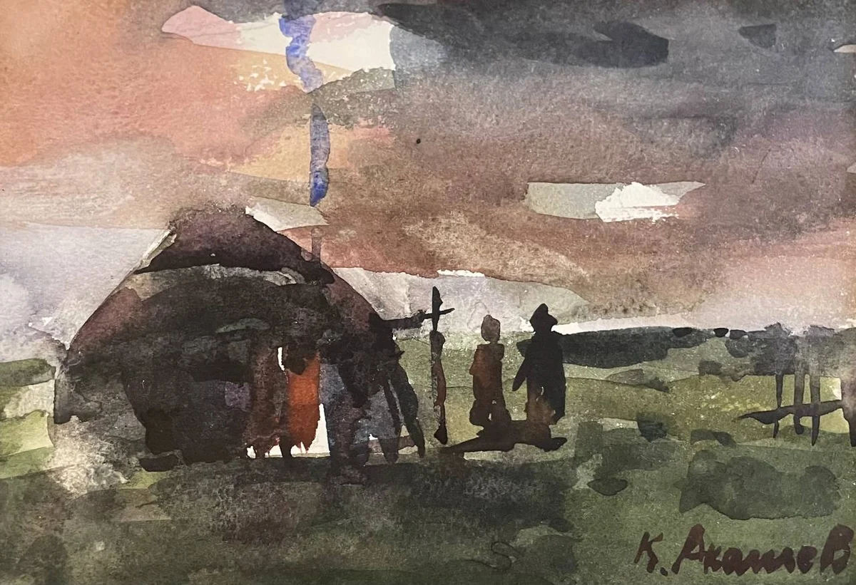 серия акварель №1. Акашев Курмангазы (р. 1964)