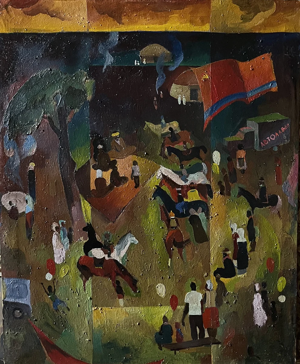 Конное спортивное соревнование, Праздник, Кызылорда (1979–1980). Шегебаев Р. (р. 1947)