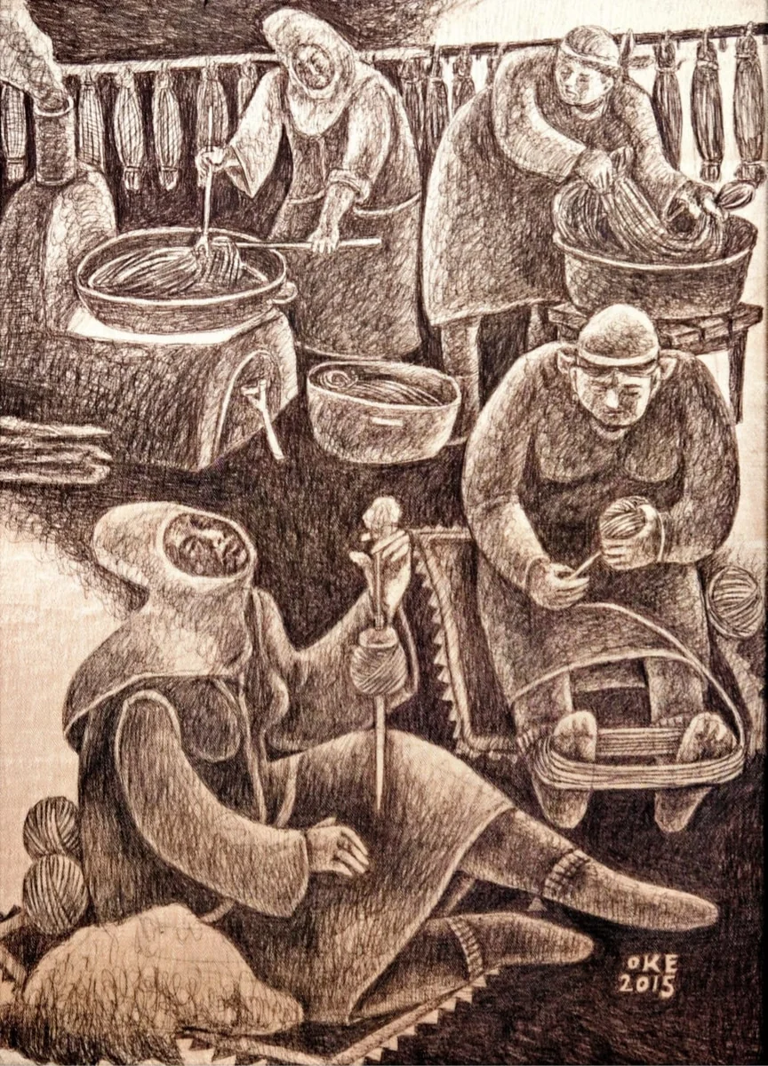 Жіп дайындау (2015). Есенбаев Оразбек (р. 1960)