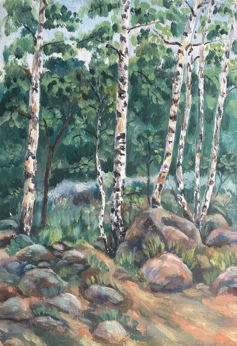 Пейзаж. Березы. Аксёнов Г.