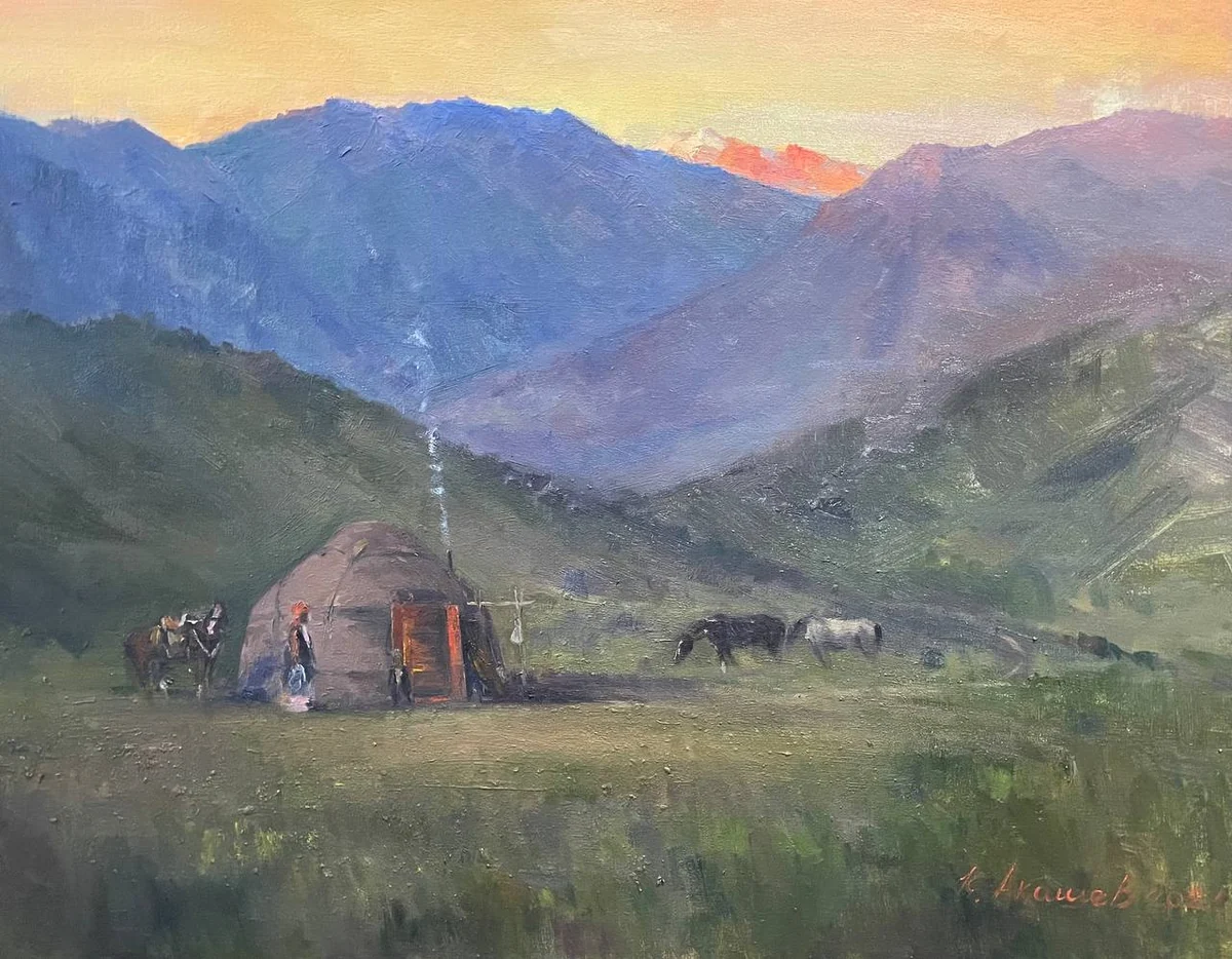 Жайлаудағы кеш. Акашев Курмангазы (р. 1964)