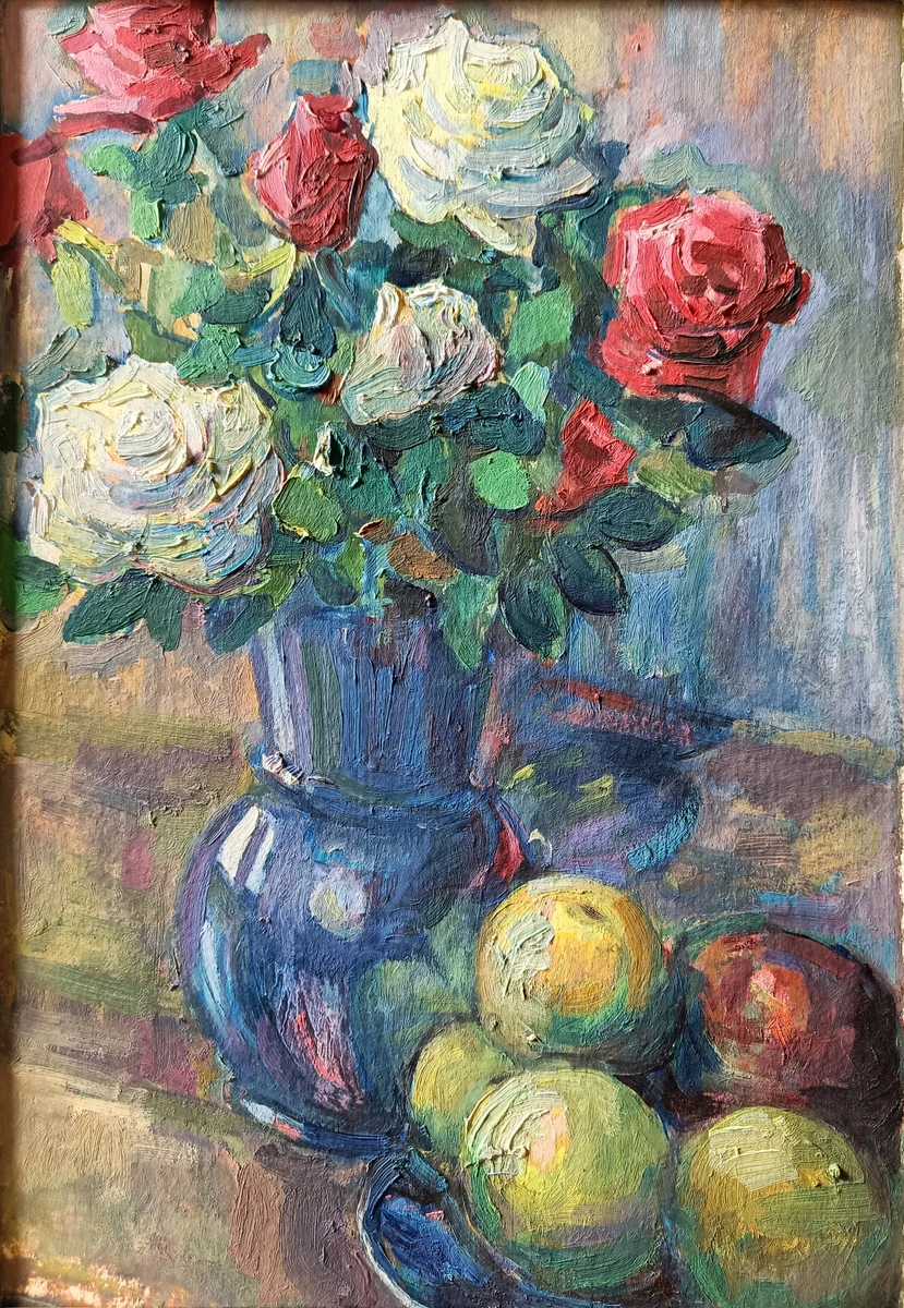 Розы с яблоками. Кузнецова Виленина (1927–2010)