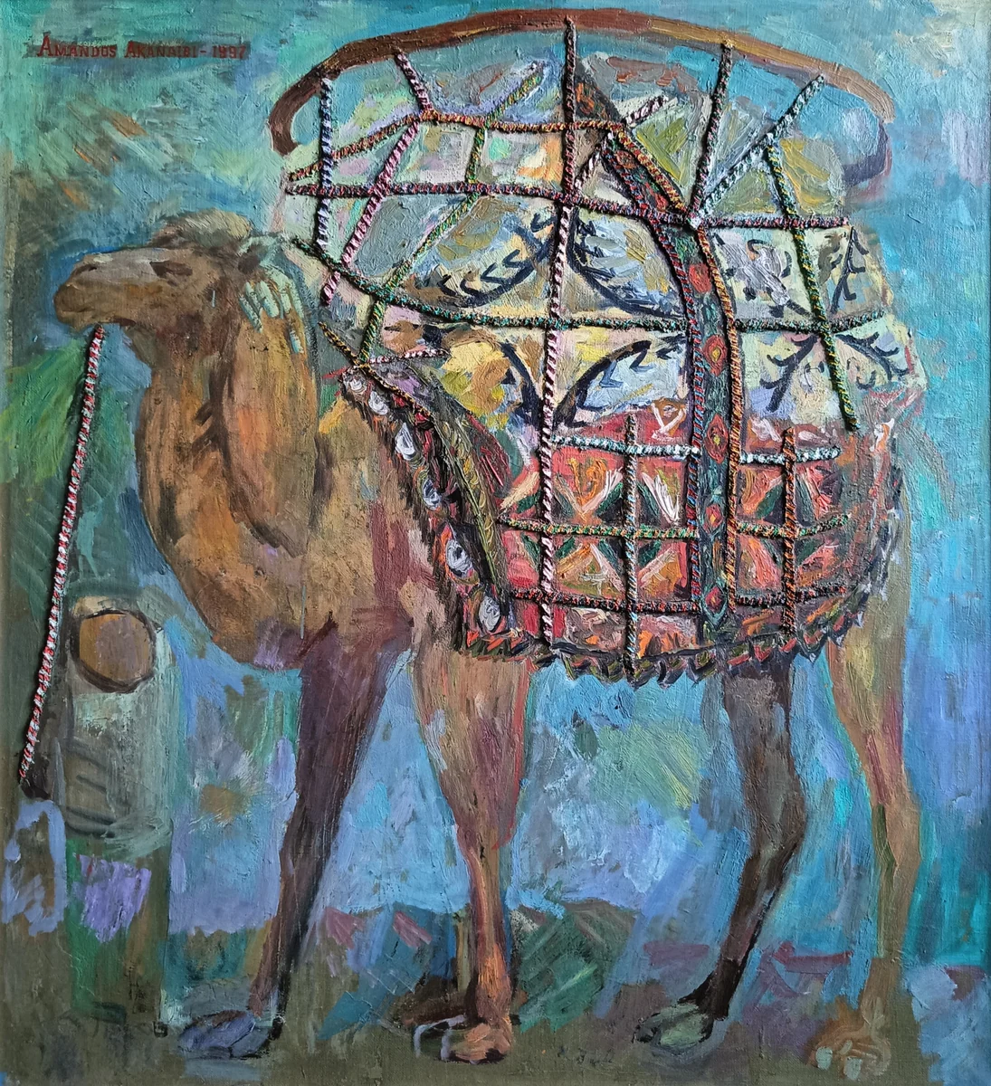 Жүк артылған түйе. Аканаев Амандос (р. 1948)