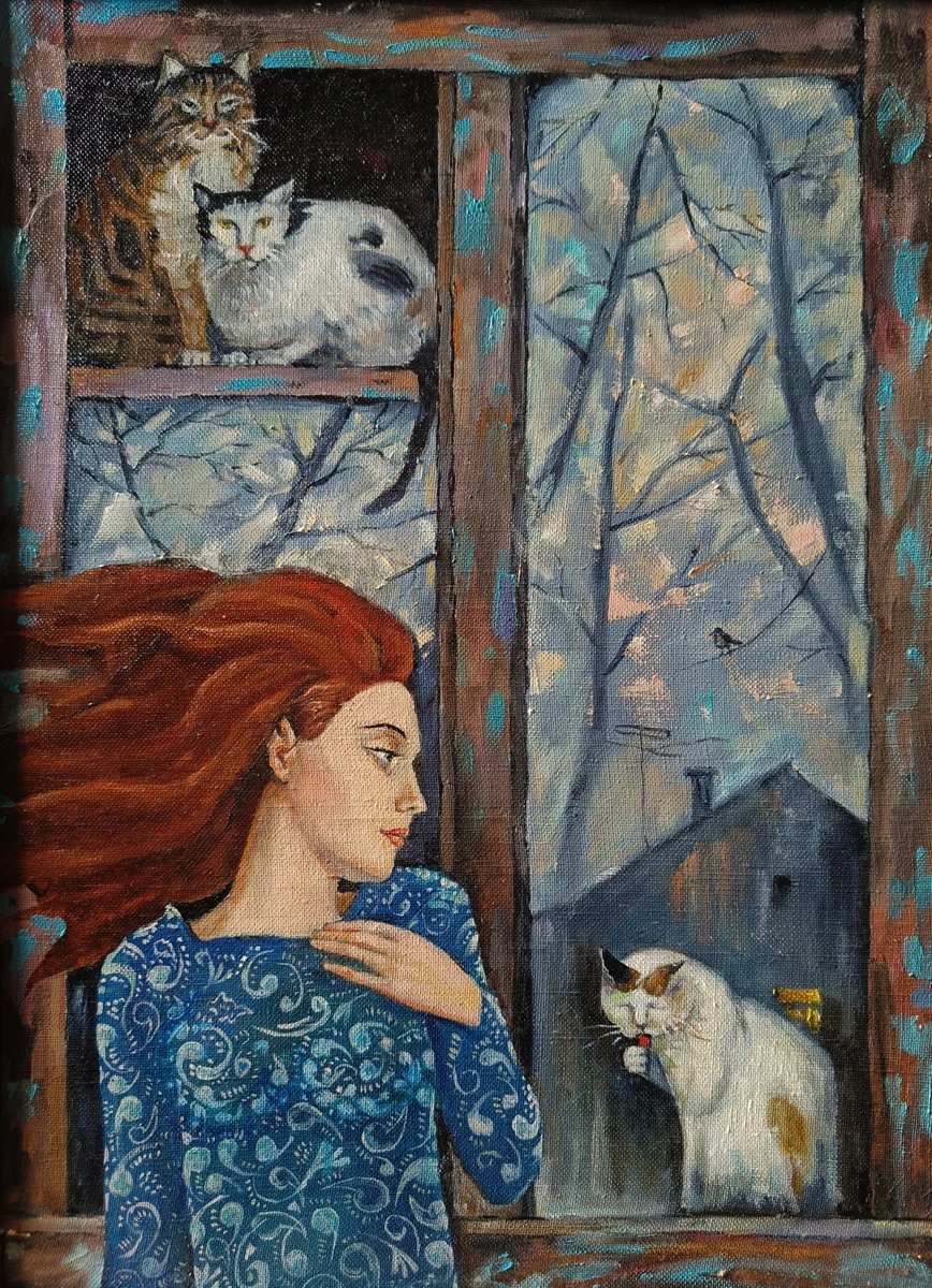 Отражение в окне. Исламов Ф. (р. 1959)